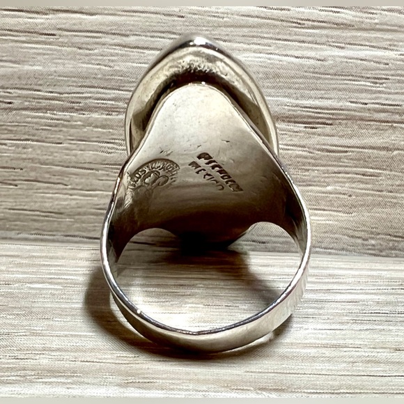 Designer LOS BALLESTEROS Sterling Silver Puffy Marquise Ring, Size 7.5, 10g - Picture 4 of 11
